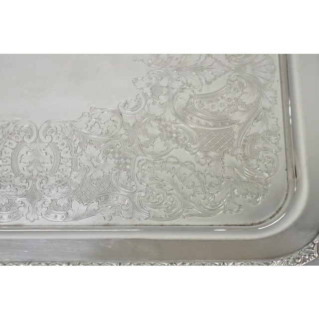 Vintage Victorian Silver Plated Twin Handle Platter Bar Tray by Henley Community For Sale - Image 9 of 13