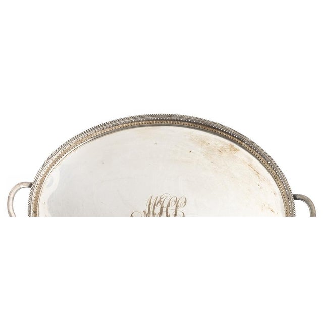 Gold-Plated Tray with Monogram, 19th Century For Sale - Image 5 of 8