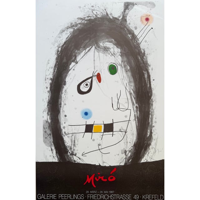 Joan Miró (1893–1983), L’Exilé Noir, Galerie Peerlings Krefeld, 1987, Vintage Exhibition Poster, Printed in Germany For Sale - Image 13 of 14
