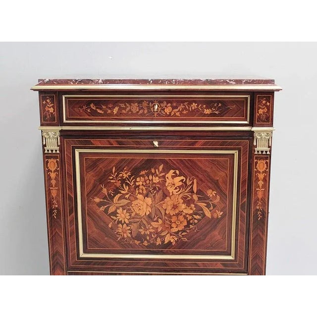 Antique Napoleon III Violet and Rosewood Secretaire For Sale - Image 14 of 15
