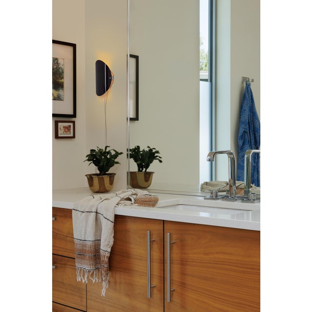 1960s Bent Karlby Model 23.3010 Black &amp; White Adjustable Plug-in Wall Lamp for Lyfa A delightful wall light executed...