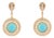 Luxury 14k Gold Turquoise & Diamond Double Halo Drop Earrings, 3.07ct- A Pair For Sale