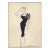 1950s Mid-Century French Fashion Drawing, Gouache For Sale