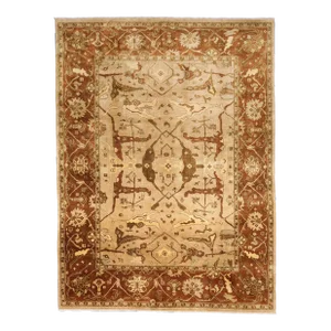 1990s Vintage Handmade Rug in Oushak Style. 8'10"x 11'10"