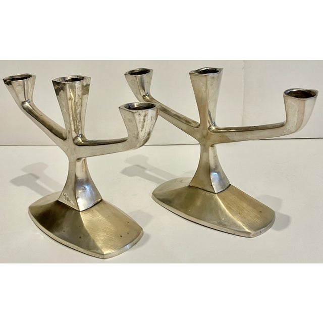 Italian Pair of Brutalist Candlesticks From 60's For Sale - Image 4 of 8