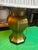 Mid-Century Modern Large Vintage Brass Table Lamp With White Lampshade For Sale - Image 3 of 10