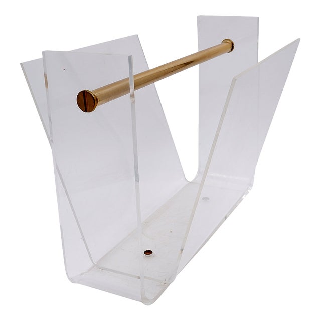 Omega Magazine Rack in Acrylic Glass attributed to David Lange for Roche Bobois, 1970 For Sale