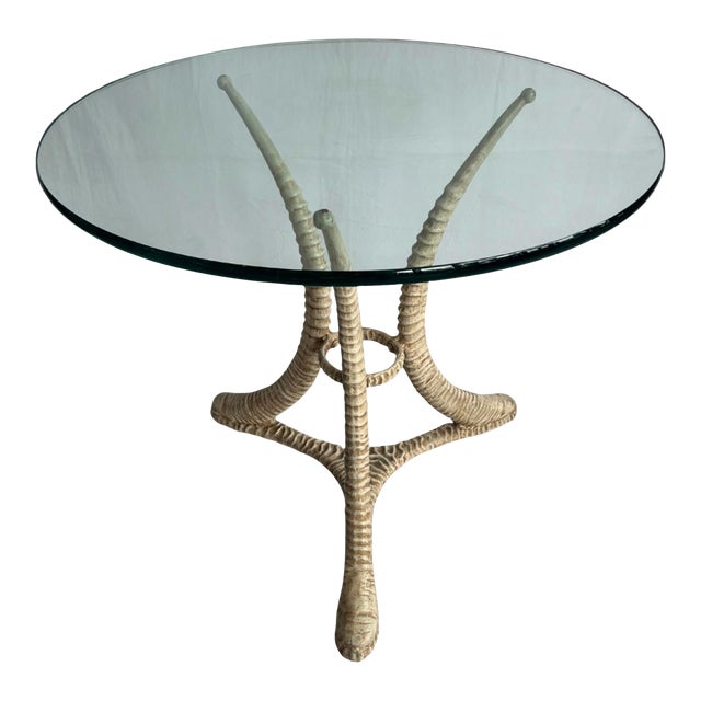 1970s Arthur Court Cast Aluminum Sable Horn Table Chairish