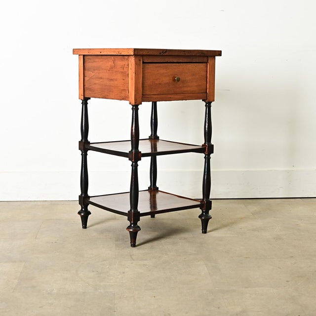 French 19th Century Walnut and Ebonized Etagere-Side Table For Sale In Baton Rouge - Image 6 of 11