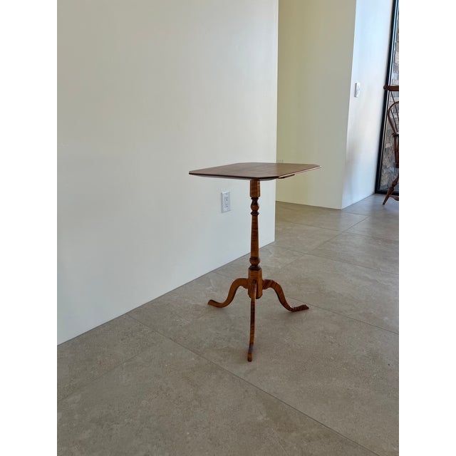 1990s Dr Dimes Dunlap Tiger Maple Candle Stand For Sale In Phoenix - Image 6 of 12