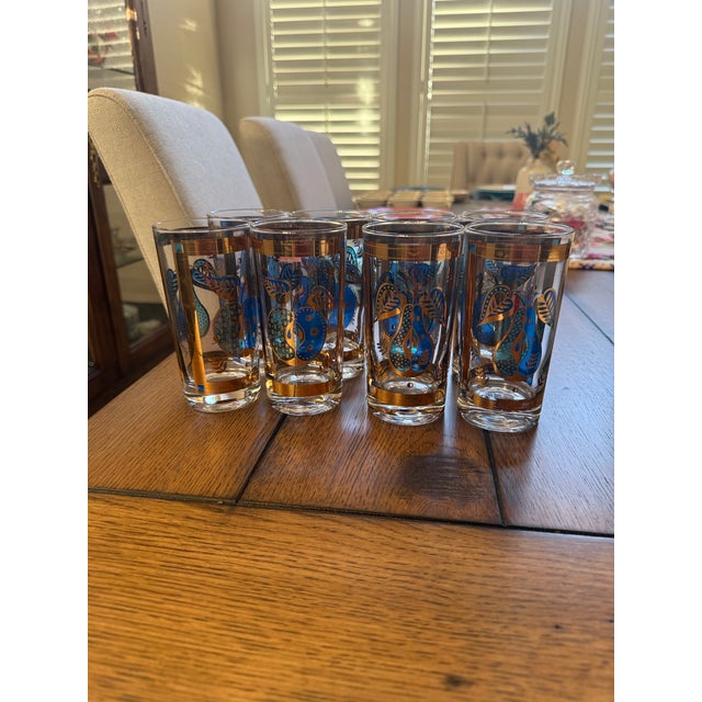 Eorges Briard Forbidden Fruit Pattern 12 Oz Bar Glasse - Set of 8 For Sale - Image 12 of 13