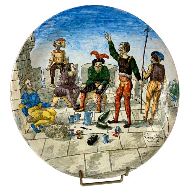 Majolica Earthenware Dish by Liautey Godefroy, 1892 For Sale - Image 11 of 11