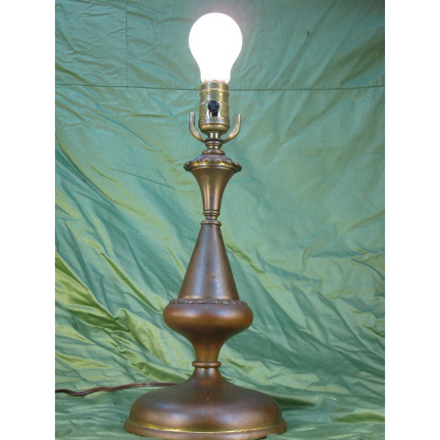 Art Deco Early 20th Century Tabe Lamp Arts & Crafts / Art Deco Brass For Sale - Image 3 of 9