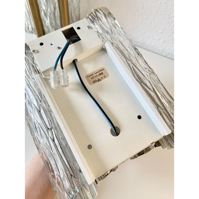 Vintage Crystal Glass Wall Lamp from Kaiser Leuchten, 1960s For Sale - Image 6 of 12
