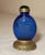 Antique Chinese Etched Cobalt Glass Chased Bronze Striker Lighter Snuff Bottle For Sale - Image 9 of 11