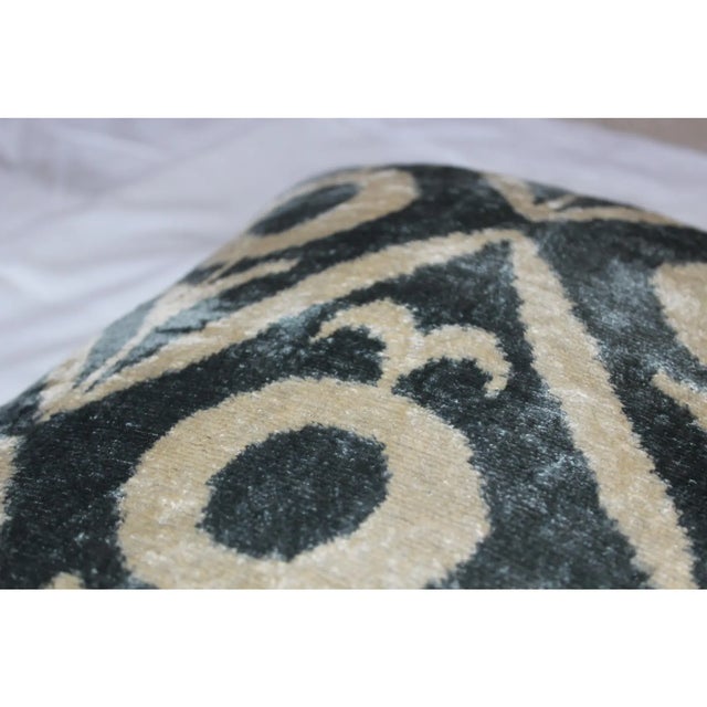 Contemporary Silk Velvet Ikat Pillow For Sale - Image 4 of 8