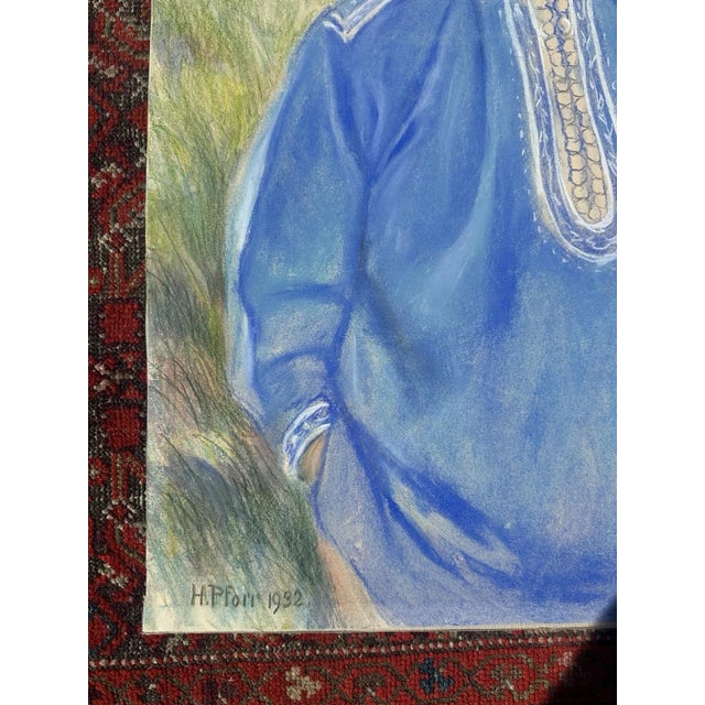 Heinrich Pforr, Bright Summer Day Boy's Portrait in a Blue Shirt, 1932, Oil on Canvas For Sale - Image 3 of 13