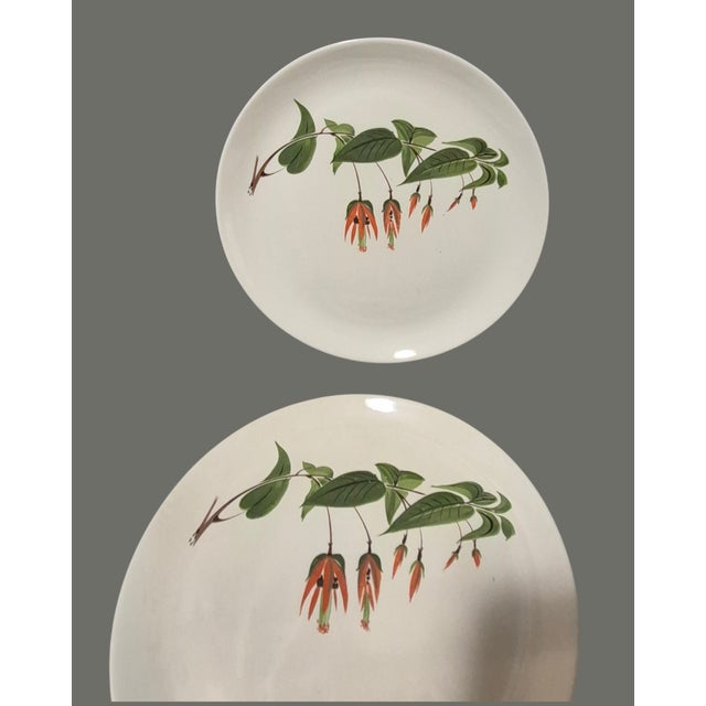 Vintage Four Salem u.s.a Floral Primrose Fuchsia Dinner Plates For Sale - Image 4 of 8