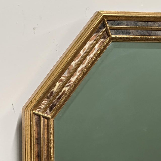 Vintage Gold Gilt Octagonal Mirrors by Deknudt, Belgian, 1970s For Sale - Image 4 of 10