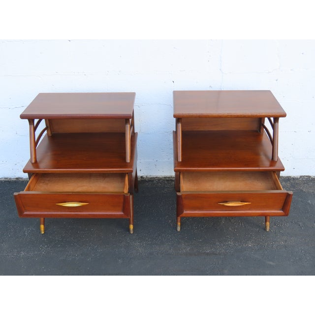 Kent Coffey Mid Century Modern Nightstands End Side Tables a Pair 6904 For Sale - Image 9 of 18