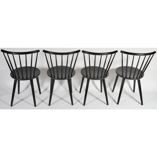 Spindle Back Dining Chairs in the Style of Ilmari Tapiovaara, 1960s, Set of 4 For Sale - Image 4 of 8