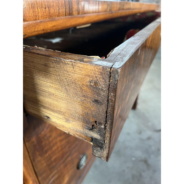 Brown 19th Century Empire Walnut Chest of Drawers For Sale - Image 8 of 13