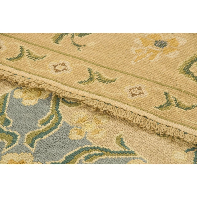 Textile Vintage Portuguese Needlepoint Wool Rug With Medallion by Rug & Kilim, 1950-1959 For Sale - Image 7 of 9