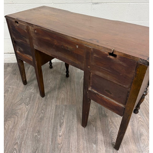 Antique Art Nouveau Walnut Vanity With Adjustable Mirror For Sale - Image 15 of 15