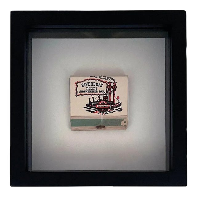 Mid 20th Century Mid Century Riverboat Room Sidewheeler Bar Framed Vintage Matchbook For Sale
