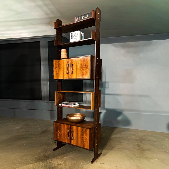 Mid-Century Modern Modular Brazilian Rosewood Shelving Unit by Ernesto Hauner, Brazil, 1960s - Lot 182B For Sale - Image 3 of 11