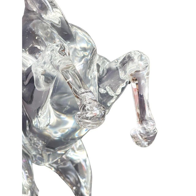 1980s Clear Murano Glass Horse Sculpture by Arnaldo Zanella For Sale - Image 4 of 7