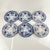 19th Century Flora Earthenware Dessert Plates in Blue from Creil and Montereau, Set of 6 For Sale - Image 3 of 17