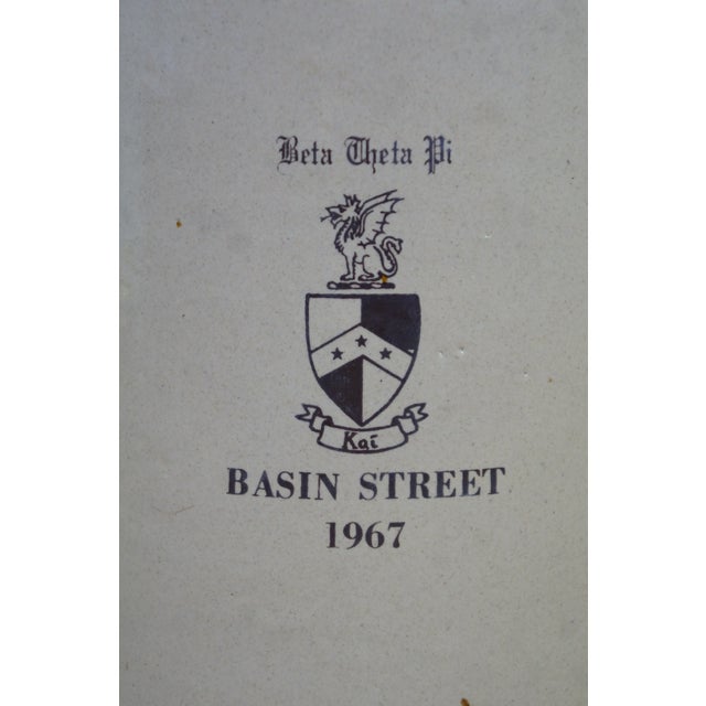 1967 Bθπ Beta Theta Pi Greek Fraternity Basin Street Whiskey Jug Crock 10" For Sale - Image 11 of 12