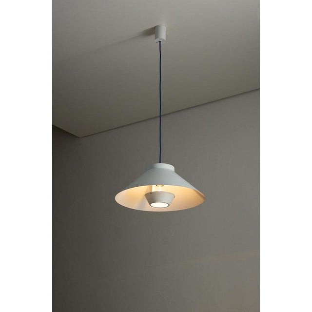 White Conical Pendant with Anti-Glare System, 1970s For Sale - Image 3 of 11