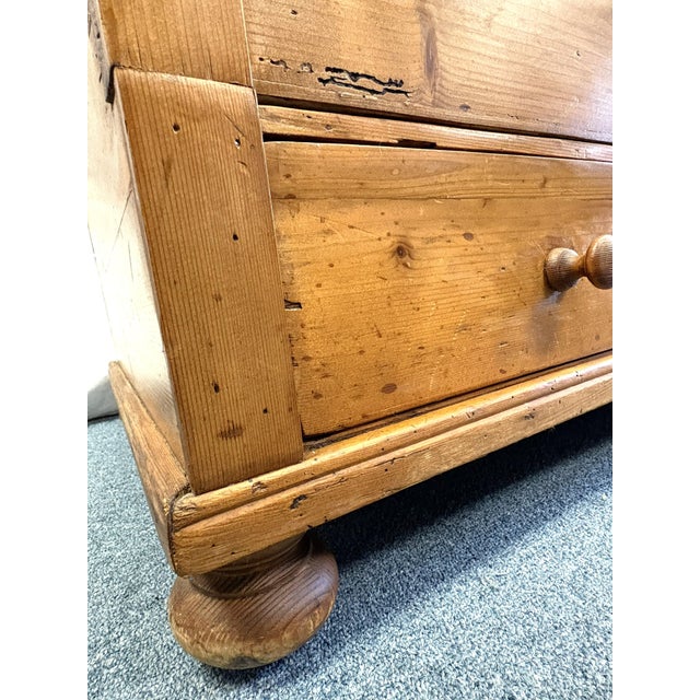 Early 20th Century Antique Rustic Primitive Pine Two Door Cabinet With Drawer, Locks, and Key For Sale - Image 5 of 18