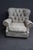 Leathercraft Pair of Leathercraft Inc. Distressed Gray Tufted Leather Recliner Club Chairs For Sale - Image 4 of 18