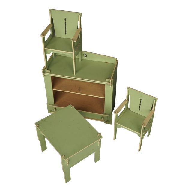 Art Deco Hague School Dutch Childrens Toy Furniture, 1930s, Set of 4 For Sale