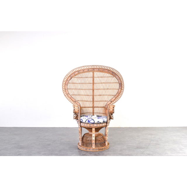 Mid-Century Modern Mid-Century Modern Wicker Peacock Emmanuelle Chair from Kok Maison, 1970s For Sale - Image 3 of 16