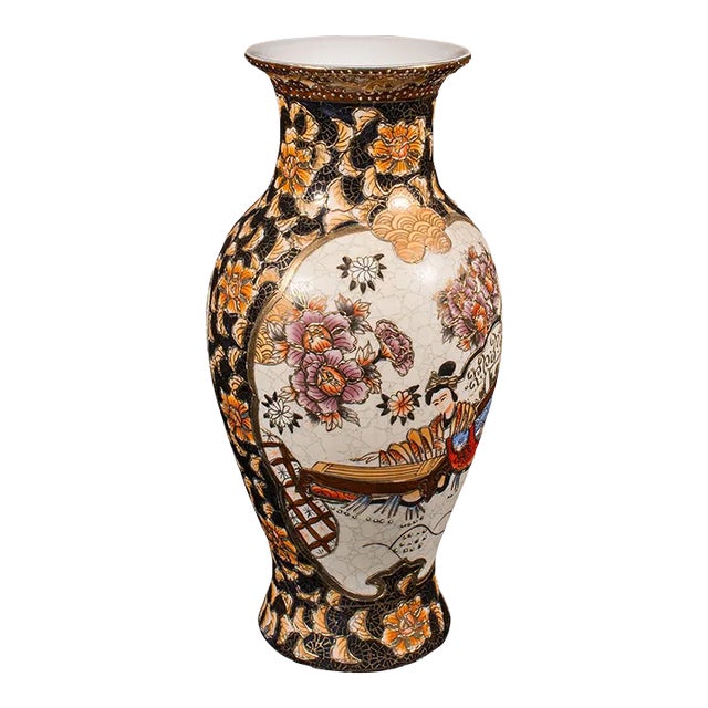 1960s Small Vintage Ceramic Chinese Satsuma Vase For Sale