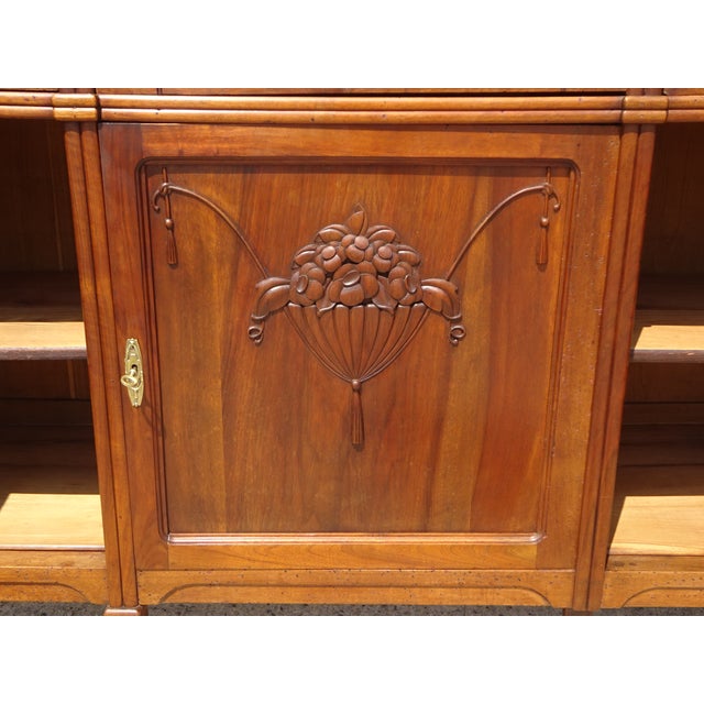1920s Vintage Art Deco Sideboard in Walnut and Marble, 1920s For Sale - Image 5 of 18