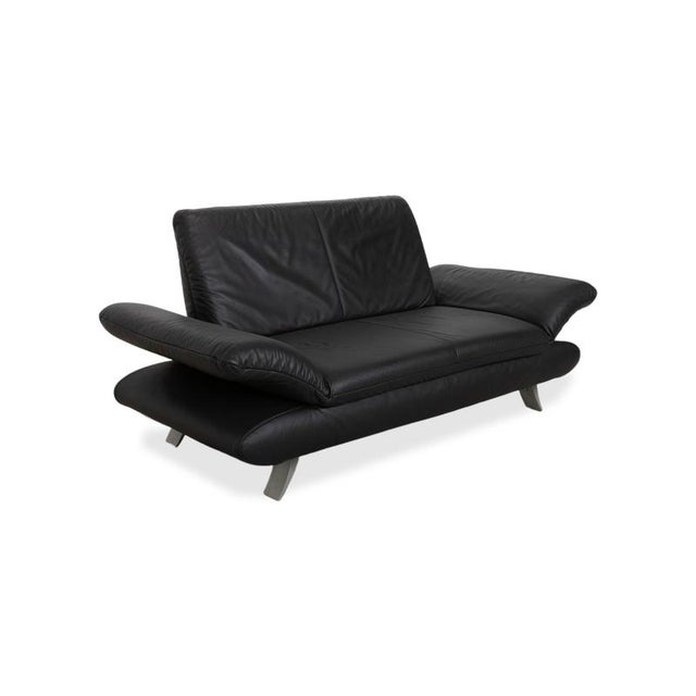 Modern Rossini 2-Seater Sofa in Black Leather from Koinor For Sale - Image 3 of 15