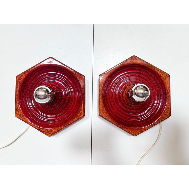 Mid-Century Modern Ceramic Wall Lights from Hustadt Leuchten, Germany, 1970s, Set of 2 For Sale - Image 3 of 18