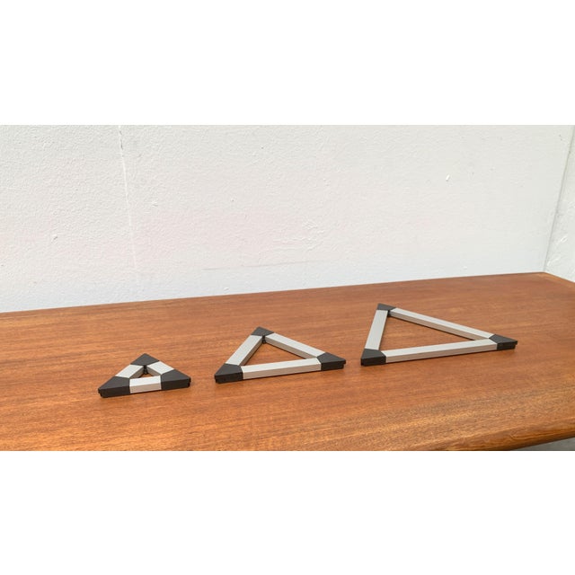 Danish Triangular Trivet Coasters by Jorgen Meldgaard for Menu, 1980s, Set of 3 For Sale - Image 6 of 18