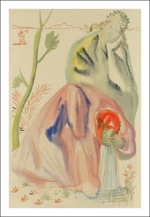 1960s Salvador Dali Woodcut Purgatory 21 the Source