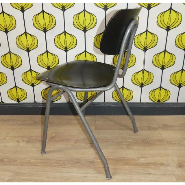 Mid-Century Modern Industrial Style Chair with Metal Frame, 1960s For Sale - Image 3 of 10