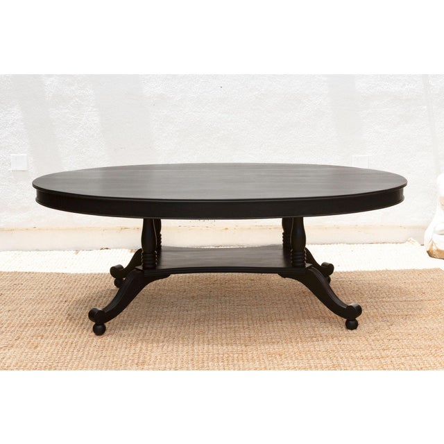 French Antique Parisian Oval Black Ebonized Dining Table For Sale - Image 3 of 15