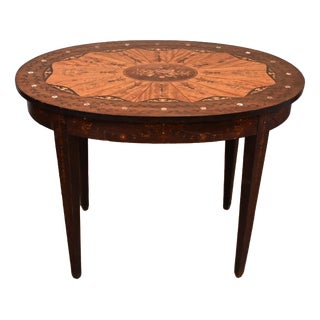 Edwardian Oval Inlaid Marquetry Centre Table For Sale