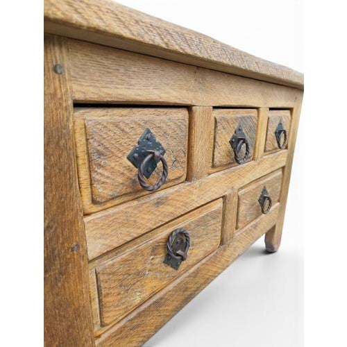 Gold Rustic Chest of Drawers in Oak For Sale - Image 8 of 9