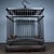 Mid 20th Century Vintage Chinese Ebony Wood Bird Cage With Brass Inlay and Porcelain Feeders For Sale - Image 5 of 8