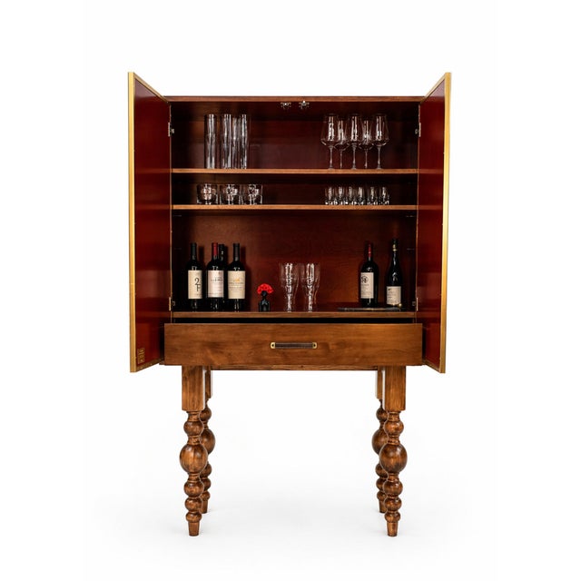 Limited Edition Contemporary Hand-Painted Artist-Made Bar Cabinet For Sale - Image 4 of 10